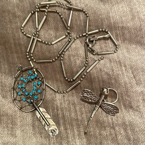 Silver Bundle Scrap Chain and two charms - Picture 1 of 8